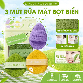  《Amortals Vietnam》Bông Mút Rửa Mặt Bọt Biển AMORTALS Hình Giọt Nước Làm Sạch Rửa Mặt Nạ Bùn 