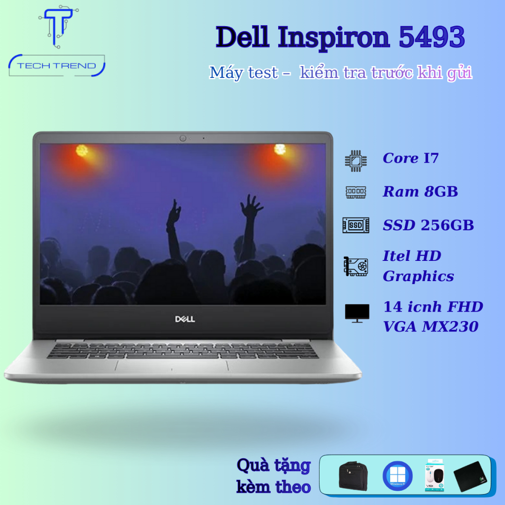 Laptop Dell Inspiron 5493, Core i7-1065G7, Ram 8GB, SSD 256GB,VGA MX230,màn hình 14 inch Full HD
