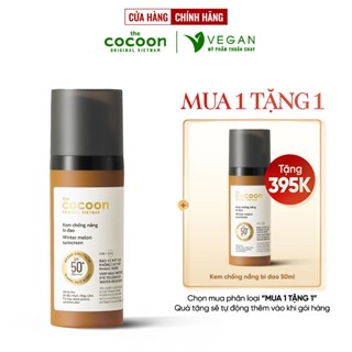  Kem chống nắng bí đao Cocoon 50ml quang phổ rộng bảo vệ rất cao SPF 50 + PA ++++ mỹ phẩm thuần chay 