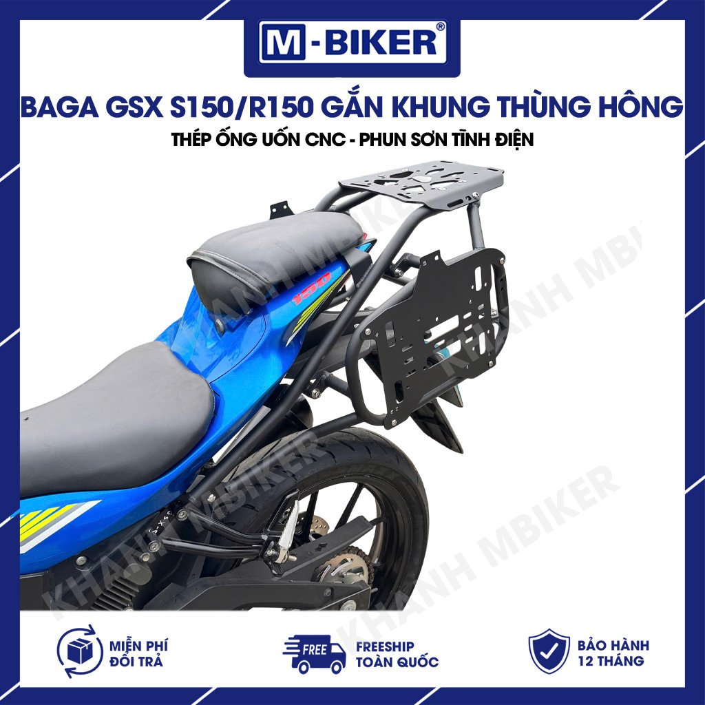 [M-Biker] Baga GSX S150 - GSX R150 Baga gắn khung treo thùng hông GSX S150 chất liệu thép, phun sơn 