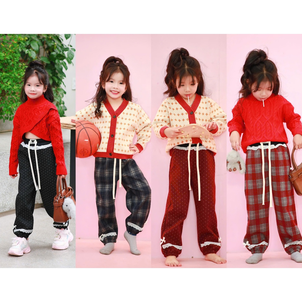 M268 - QUẦN DẠ BO GẤU LÓT LÔNG CHO BÉ 9-35KG. DÀY DẶN ẤM ÁP - M268