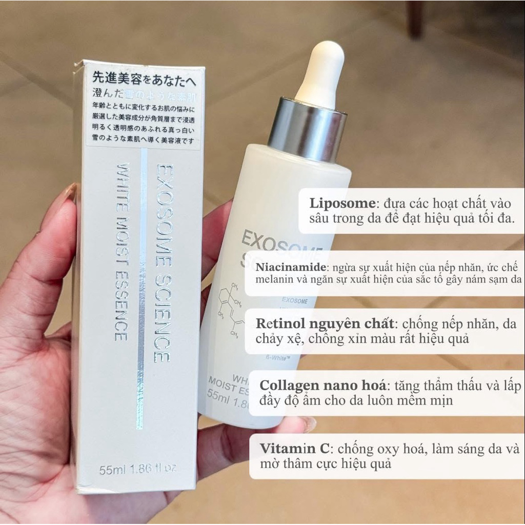 Tinh chất dưỡng ẩm làm sáng da Serum Exosome Science White Moist Essence 55ml