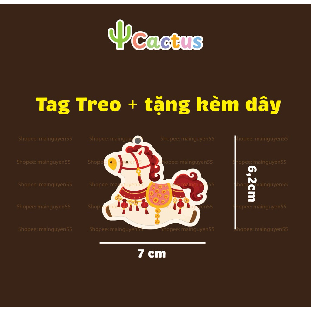 [ Sẵn ] Tag treo tết, tag con ngựa, tag tết