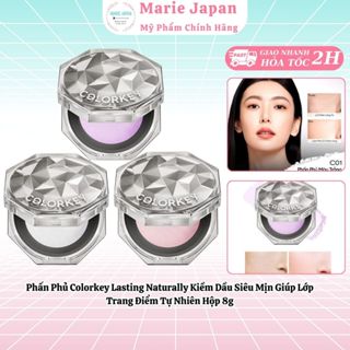  Phấn Phủ Colorkey Lasting Naturally Kiềm Dầu Siêu Mịn Giúp Lớp Trang Điểm Tự Nhiên Hộp 8g 