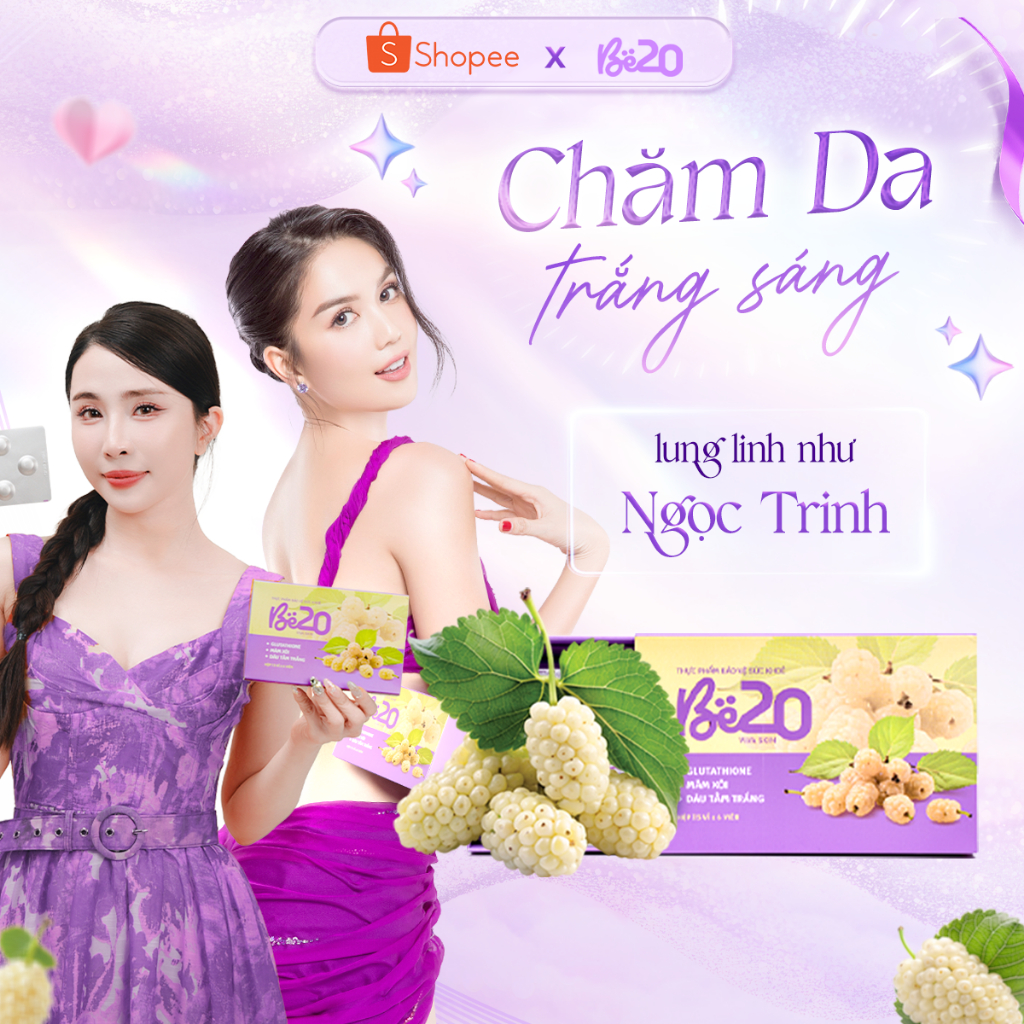Kẹo Dâu Tằm Trắng Da Be20 Chính Hãng - Tăng Cường Sáng Da, Làm Mờ Sạm Nám, Chống Lão Hóa - Hộp 5 vỉ