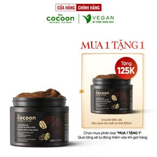 CÀ PHÊ ĐẮK LẮK LÀM SẠCH DA CHẾT CƠ THỂ THE COCOON VIỆT NAM 200ML VEGAN - Mỹ phẩm thuần chay 