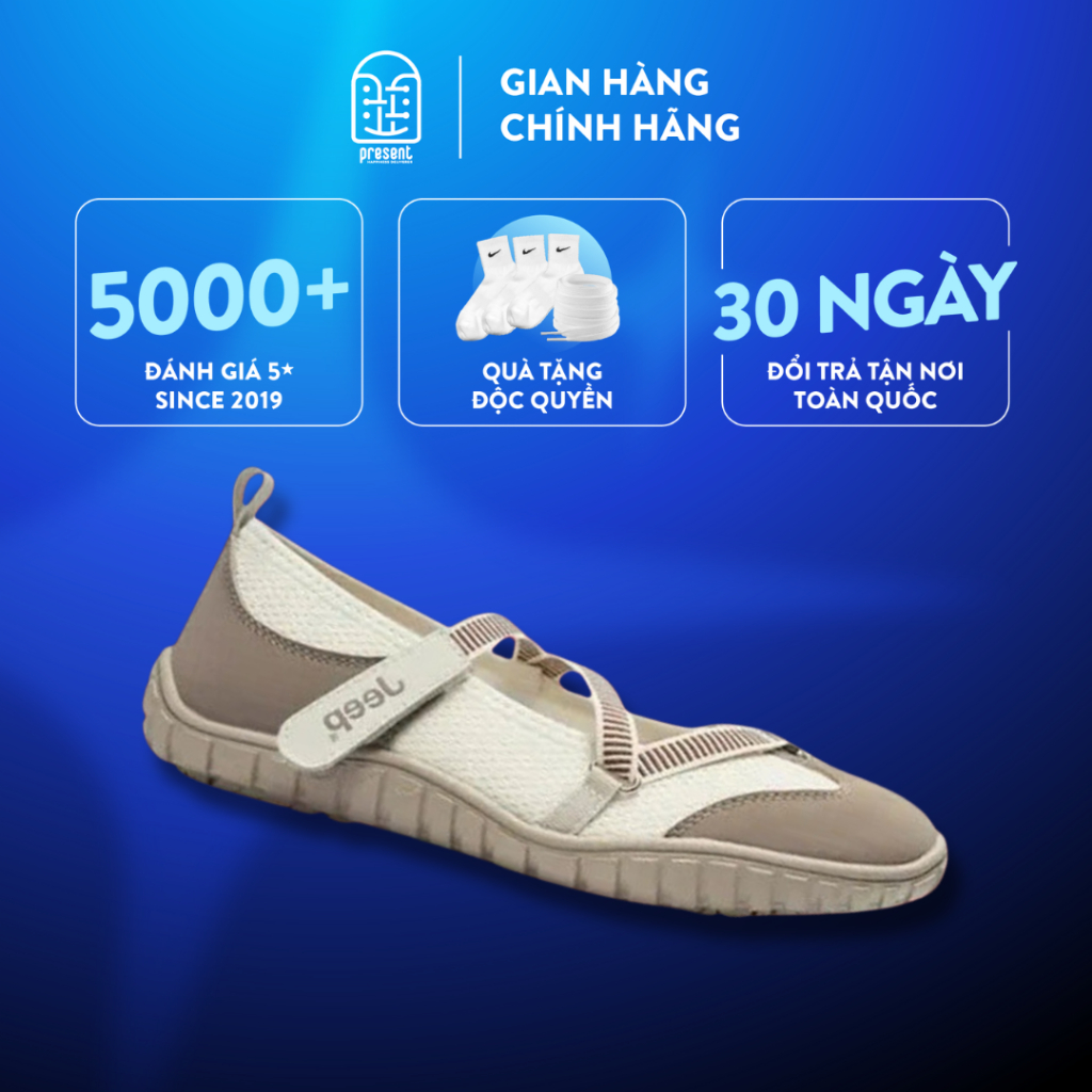 Giày Jeep Mary Jane Outdoor Low Top Begie P651W13111 chính hãng fullbox Present