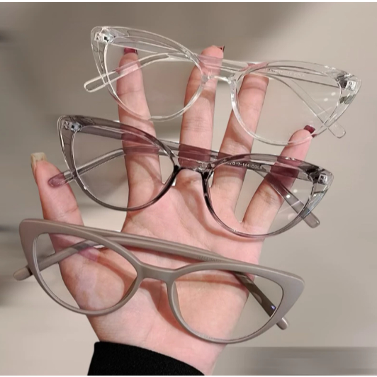 [Peinn] Gọng kính cận nữ 843 -kính gọng mắt mèo nhựa dẻo tròn đen trắng - Bự Store