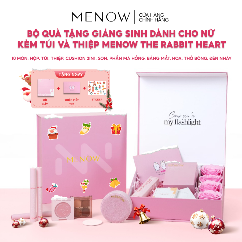 Bộ quà tặng trang điểm dành cho nữ Menow The Rabbit Heart (Tặng Túi giấy + Thiệp viết tay)