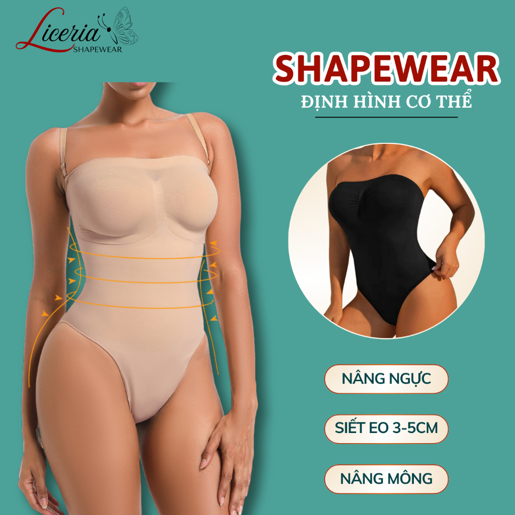 Bodysuit Định Hình Cơ Thể Dáng Quây Có Thể Tháo Rời Dây Liceria Shapewear BD09 Tạo Thắt Eo