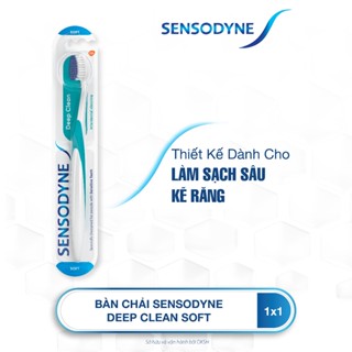  Bàn chải đánh răng SENSODYNE Deep Clean Soft thiết kế với lông bàn chải mềm nhỏ giúp làm sạch sâu kẽ răng 