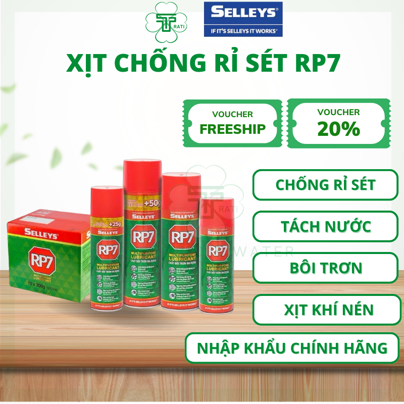 Chai xịt chống rỉ và bôi trơn RP7- Chính hãng SELLEYS - Trọng lượng 350g
