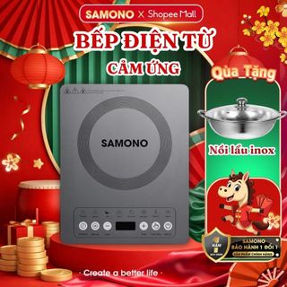   BH 1 năm  Bếp Điện Từ Cảm Ứng Samono WS-02 Công Suất 2000W Có Chức Năng Hẹn Giờ 6 chức năng nấu Tiết Kiệm Điện 