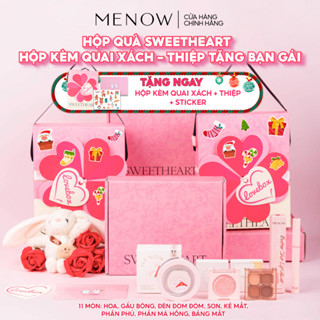  Hộp quà tặng trang điểm sẵn dây xách kèm gấu bông hoa sáp và đèn MENOW SWEETHEART 