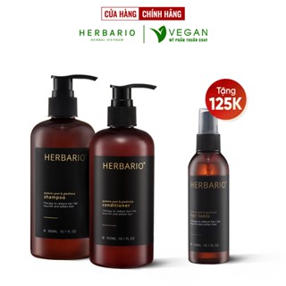 Bộ đôi Dầu GỘI XẢ bồ kết & vỏ bưởi Herbario 300ml TẶNG xịt dưỡng Herbario 100ml 
