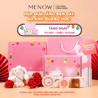  Hộp quà tặng trang điểm dành cho bạn gái kèm túi quà gấu bông hoa sáp và đèn Menow Bunny Box 