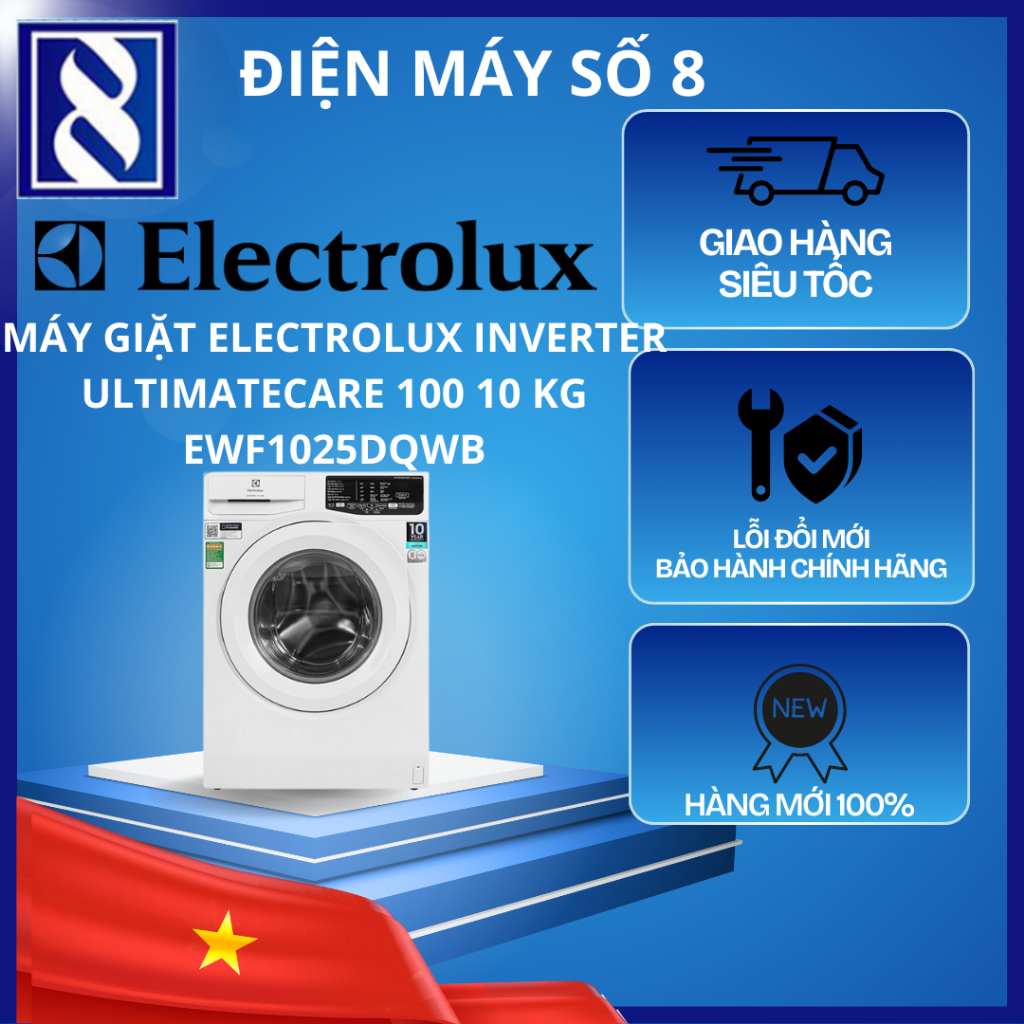 Điện Máy Số 8 | EWF1025DQWB | Máy giặt Electrolux Inverter UltimateCare 100 10 kg EWF1025DQWB - Chín