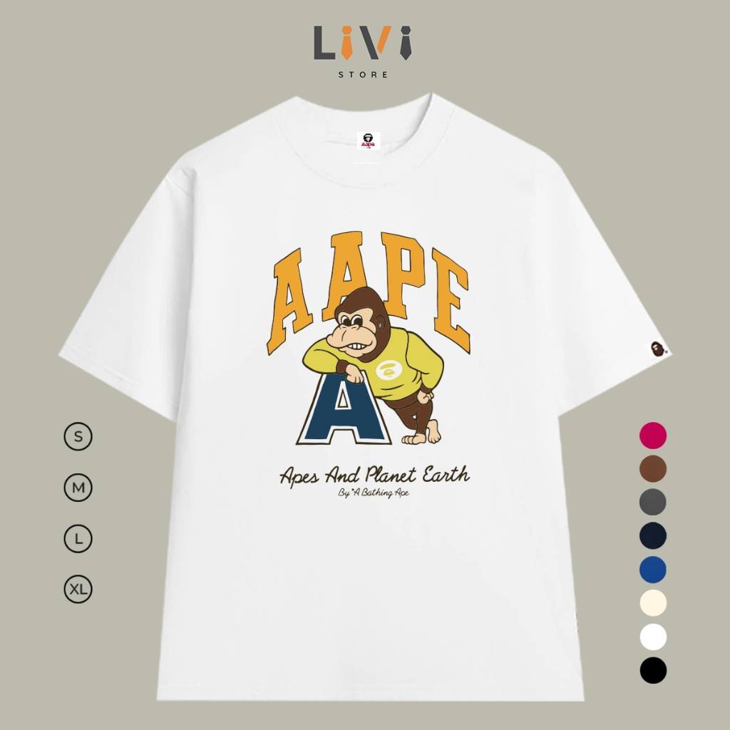 Áo thun cotton AAPE EARTH form rộng nam nữ unisex LIVI102 - Livi Store