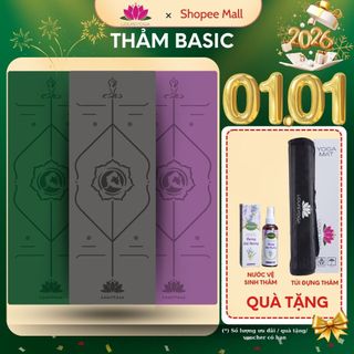   Tặng Túi Đựng  Thảm tập yoga cao su PU cao cấp LOUIS Basic chống trơn trượt thấm hút mồ hôi - LOUISYOGA 