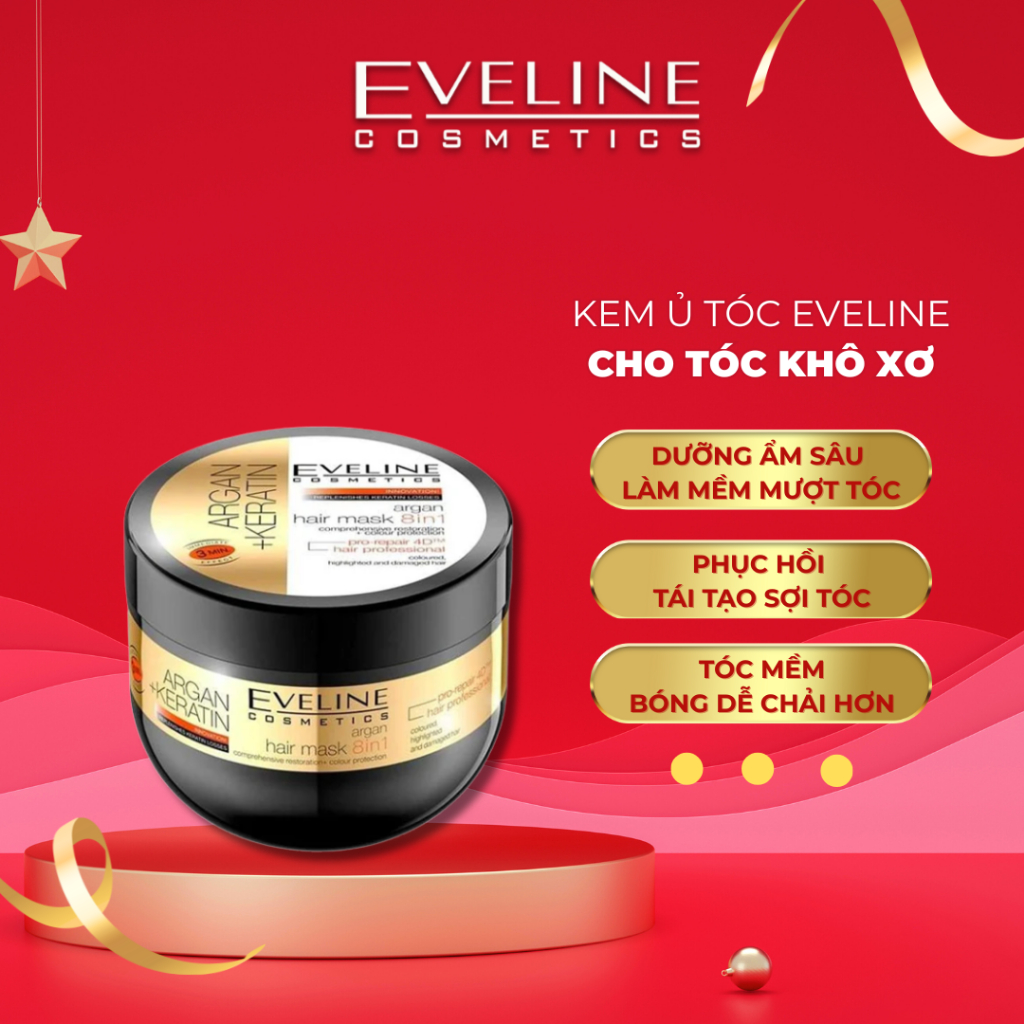 Kem Ủ Tóc Eveline Argen + Karetin Cho Tóc Khô Xơ