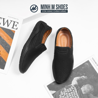 [ Minh M Shoes ] - Giày Lười Nam-Khâu Dấu Chỉ, Da Cao Cấp Chống Xước, Chống Thấm . Đế Cao Su Nhẹ, Êm Chân
