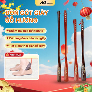  Đón gót giày gỗ hương nguyên khối XIMO khảm trai họa tiết  DGG03  