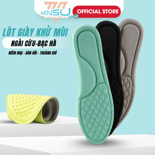 Miếng Lót Giày Khử Mùi Tinh Chất Bạc Hà và Ngải Cứu MINSU M2358 Hút Mồ Hôi Thoáng Khí, Kháng Khuẩn