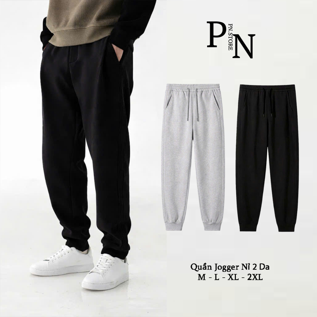 Quần Jogger Nam PN STORE Chất Vải Nỉ 2 Da Co Gian Dày Dặn Âm Áp Dáng Ôm JOGGER02