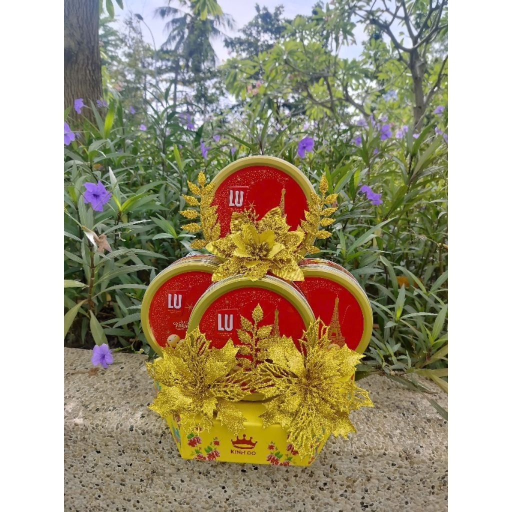 Tháp trưng Tết 5 hộp Bánh Quy Bơ LU 180g