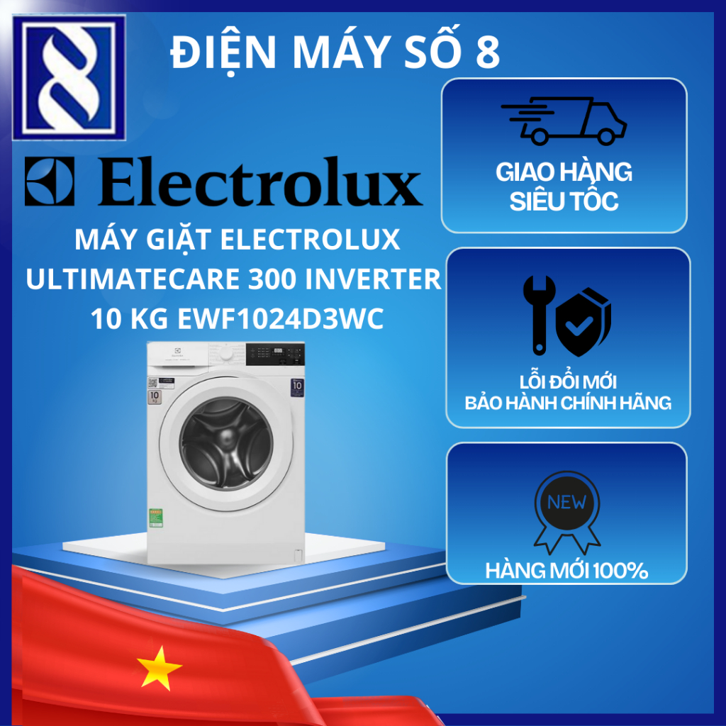 Điện Máy Số 8 | EWF1024D3WC | Máy giặt Electrolux UltimateCare 300 Inverter 10 kg EWF1024D3WC - Chín