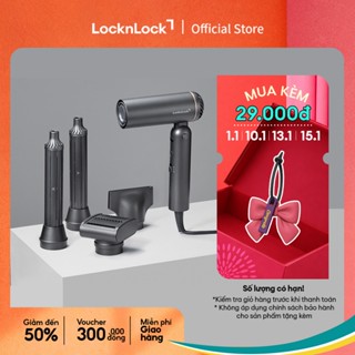  Máy sấy tạo kiểu tóc gấp gọn LocknLock Foldable hair styling dryer ENA626GRY Màu xám công suất 1300W công nghệ ion âm 