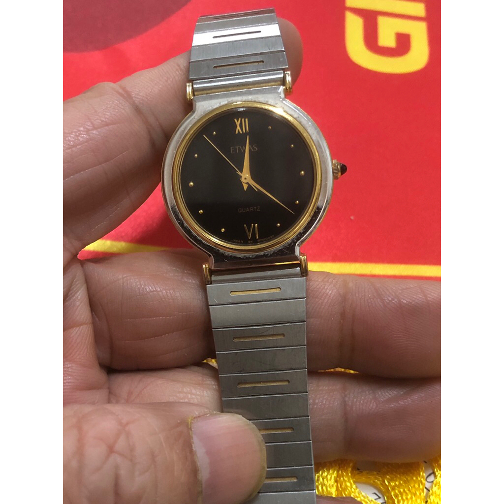 đồng hồ nữ hiệu Etwas si Nhật tuyển, mỏng đẹp , mạ vàng GP. Size 30mm