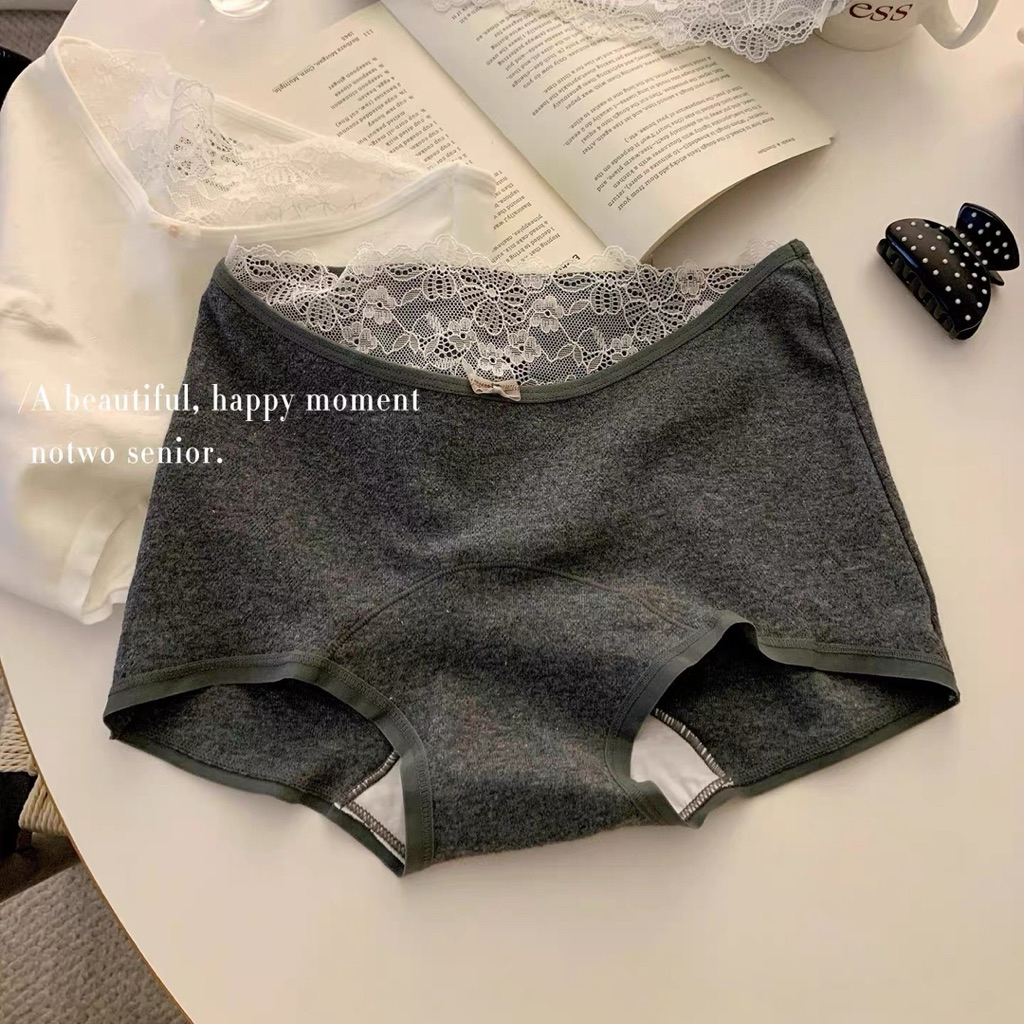 QUẦN LÓT BOXER NỮ VIỀN REN COTTON MỀM