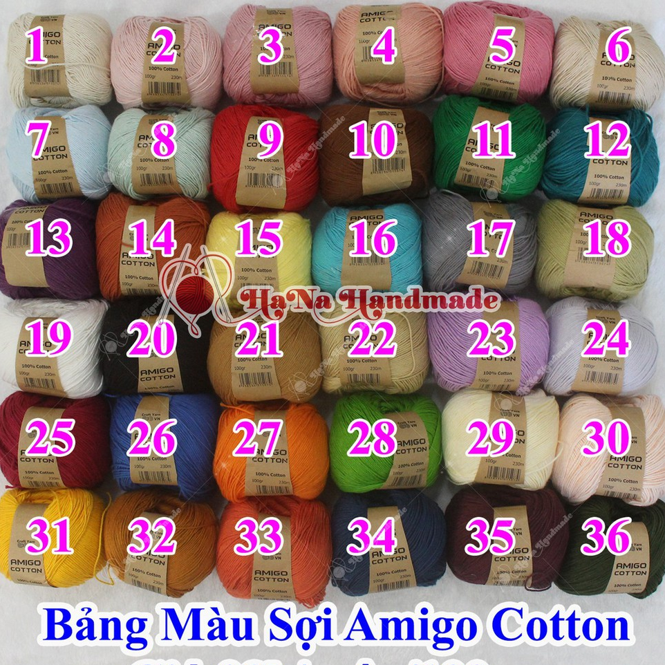 Sợi Amigo 100% cotton 39k/c 100g