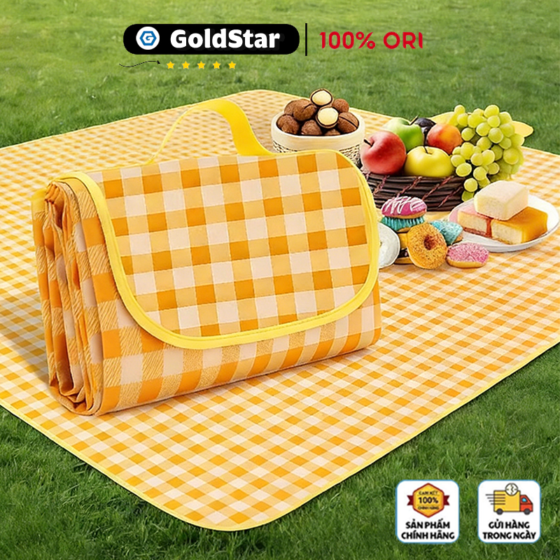 GOLDSTAR Thảm dã ngoại thảm picnic, Picnic Vải Oxford Chống Thấm，thích hợp cho cắm trại ngoài trời