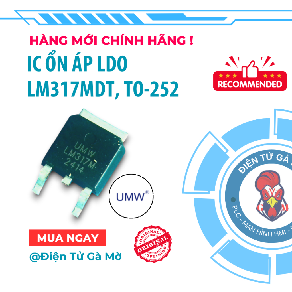 [1 CON] IC Ổn Áp LDO Dán, LM317MDT LM317M LM317 317 0.5A TO-252, Hàng Mới Chính Hãng UMW 100%