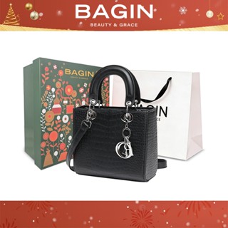  BAGIN Túi Xách Nữ Dáng Vuông  Da Trơn Lì Tặng Kèm Charm Và Dây Đeo Chéo Chống Thấm Nước 