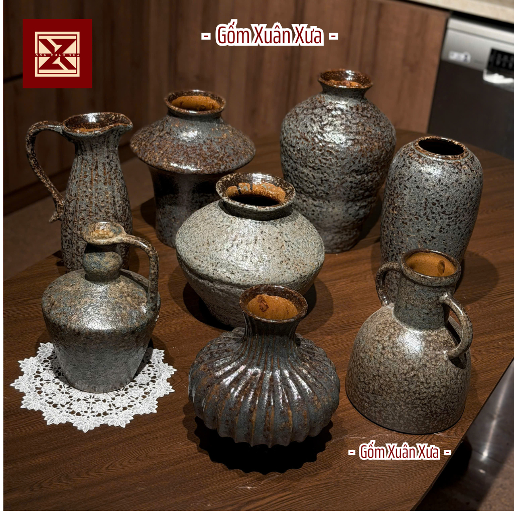 Lọ cắm hoa Tết gốm sứ Bát Tràng, Bình cắm hoa đào, tuyết mai Gốm Xuân Xưa, bình hoa Tết, Lọ Hoa, Lọ 