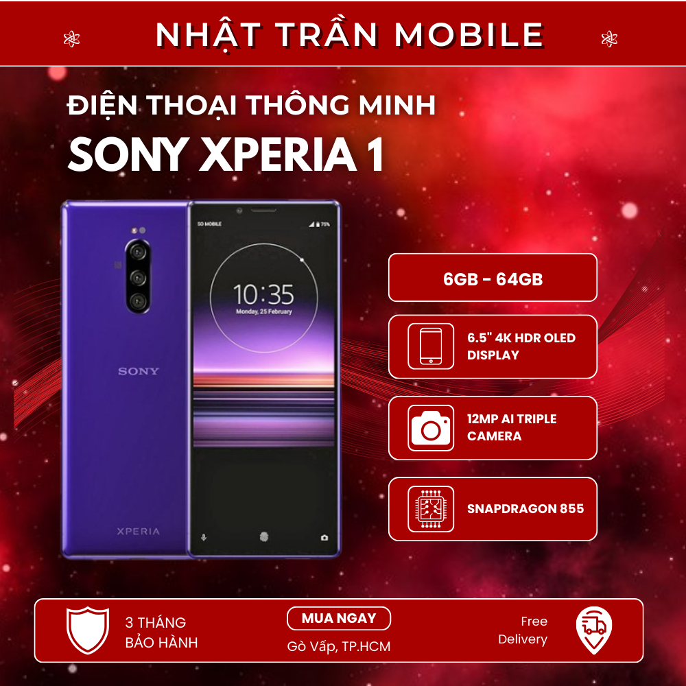 Điện thoại Sony Xperia 1 (6GB - 64GB) Camera Chụp Đẹp, Snapdragon 855, Chiến Game Cực Mạnh