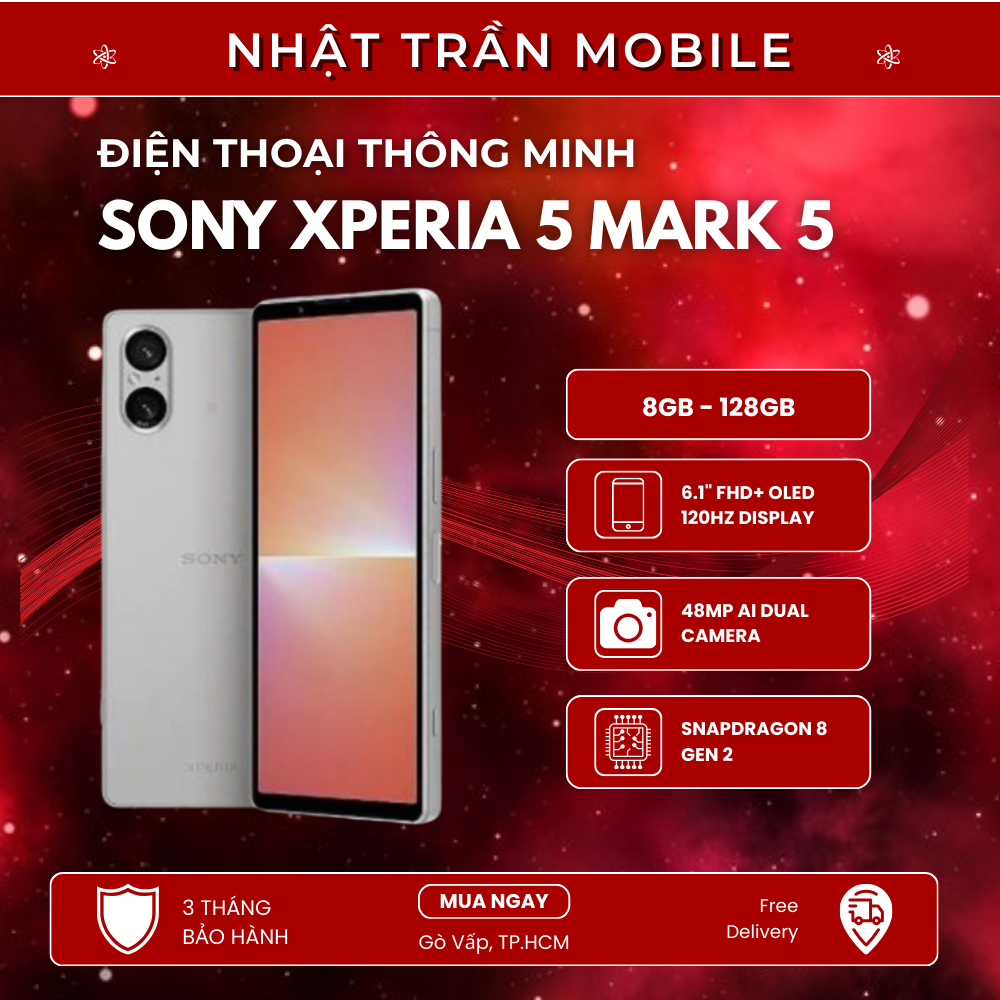 Điện Thoại Sony Xperia 5 Mark 5 (8GB - 128GB) Chip Snapdragon 8 gen 2, Pin 5000mAh
