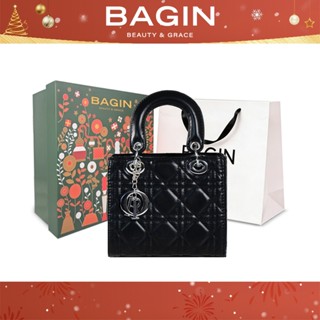  BAGIN Túi Xách Nữ Dáng Vuông  Da Cao Cấp Mềm Tặng Kèm Charm Dây Đeo Có Quai Xách 