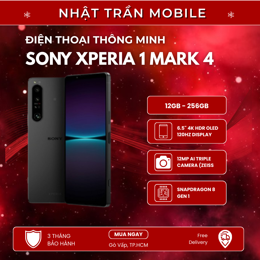 Điện Thoại Sony Xperia 1 Mark 4 (12GB - 265GB) máy đẹp nguyên zin Chip Snapdragon 8gen1 Pin 5000mAh