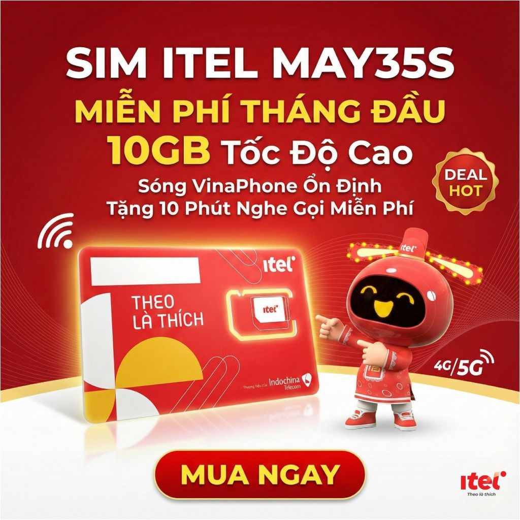 [Free Data] Sim Itel MAY35S – Miễn phí 1 tháng, 10GB Data 4G dùng 30 ngày