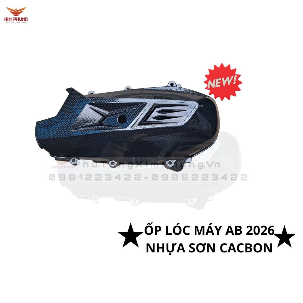 Ốp Lóc Máy AB2026 sơn cacbon- xi trắng ABS -phụ kiện trang trí xe máy AB2026 cao cấp