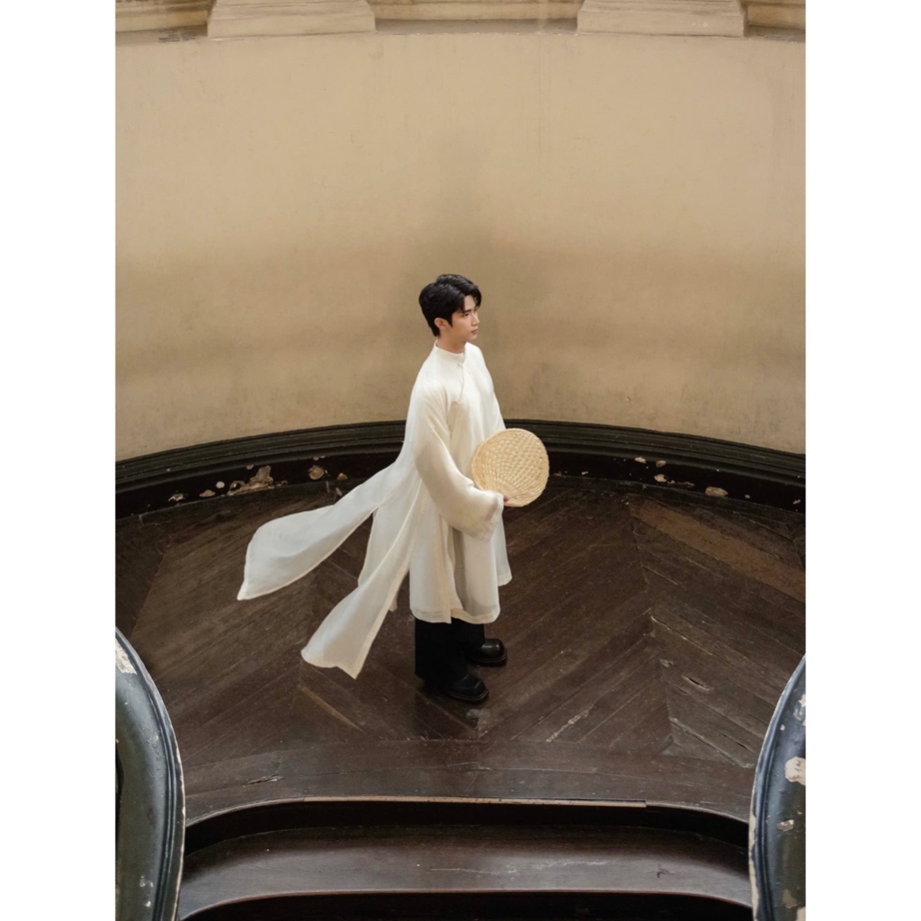 Áo dài 3 lớp OAO STORE vải Tơ đan óng, form Ngũ thân có BIGSIZE 110kg [KHÔNG KÈM QUẦN]