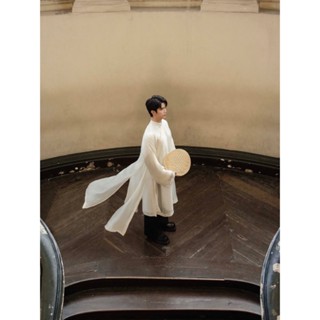 Áo dài 3 lớp OAO STORE vải Tơ đan óng, form Ngũ thân có BIGSIZE 110kg [KHÔNG KÈM QUẦN]