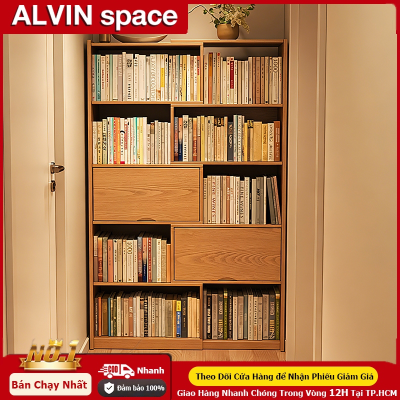 ALVIN Kệ sách tủ gỗTiết kiệm không gian thân thiện với môi trường và an toàn | BigBuy360 - bigbuy360.vn