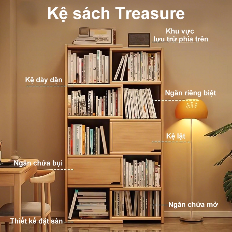 ALVIN Kệ sách tủ gỗTiết kiệm không gian thân thiện với môi trường và an toàn | BigBuy360 - bigbuy360.vn