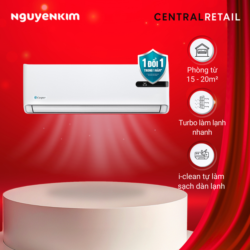 [Lắp đặt 0đ] Máy lạnh Casper Inverter 1.5 HP GC-12IB36