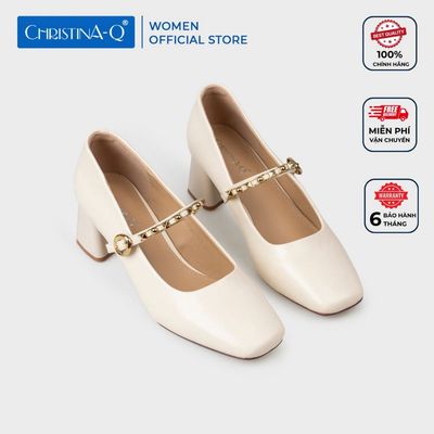 Giày Nữ Cao Gót Bít Mũi Vuông CHRISTINA-Q GBV190I